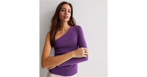 Dark Purple Asymmetric One Shoulder Jumper | New Look