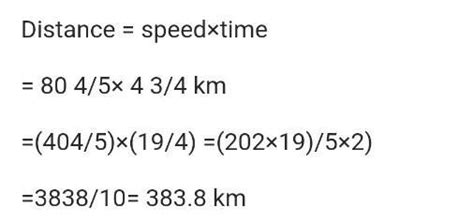 A train covers 80 4/5 kilometre in 1 hour how much distance will it ...