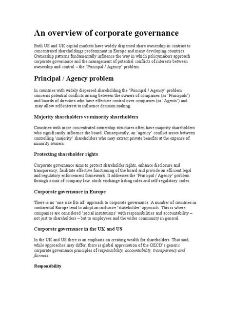 Corporate Governance Statement Example 的图像结果