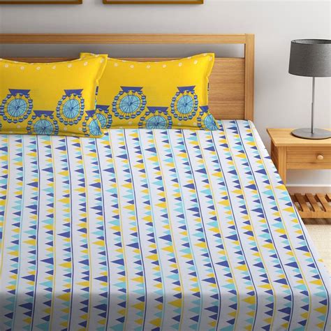 Flipkart SmartBuy 104 TC Cotton Double Geometric Bedsheet - Buy ...