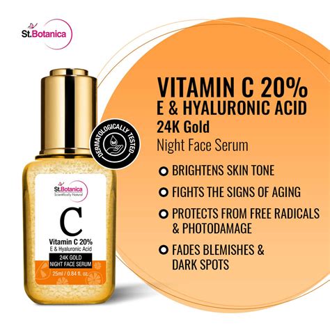 Buy STBOTANICA VITAMIN C 20%, E & HYALURONIC ACID 24K GOLD NIGHT FACE ...