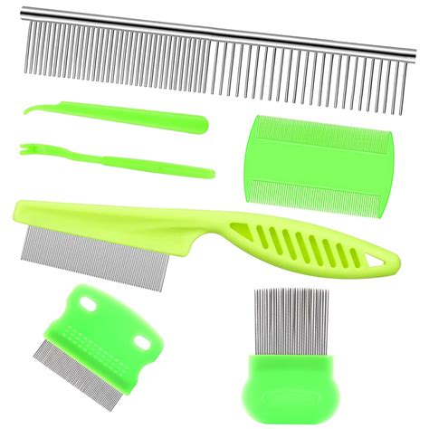 Lamoutor 7Pcs Pet Flea Comb Fine Tooth Comb and Pet Stainless Steel ...
