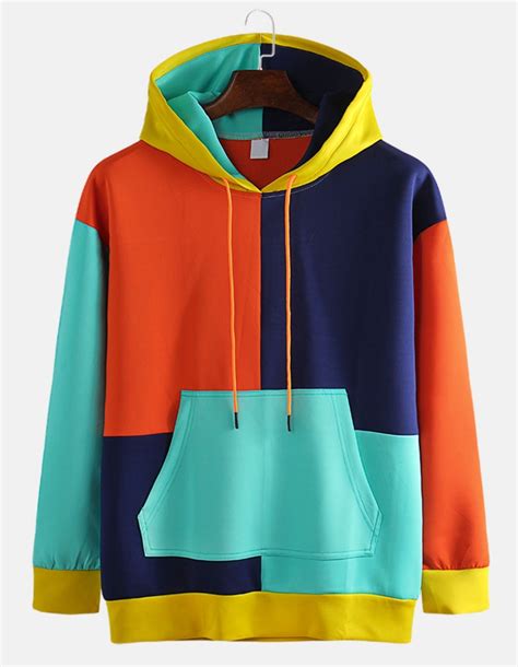 Mens Multi Color Patch Hip Hop Hoodie SweatShirt | Рубашки кэжуал ...