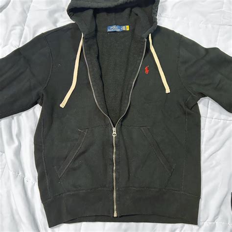 Black polo zip up jacket🖤 Fleece on the inside♣️ Wore... - Depop