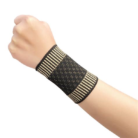 Buy 1 Pair Copper Fiber Wrist Brace Fitness Yoga Wrist Support ...