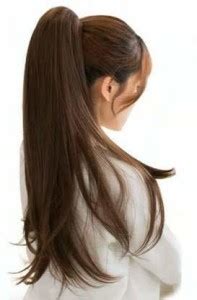 Crazy Hair Ribbon Ponytail Straight Extension For Women Brown Color ...