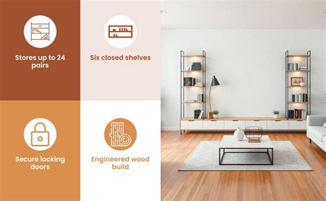 BLUEWUD Brooklyn Tall Engineered Wood 2 Doors with Lock Shoe Rack ...
