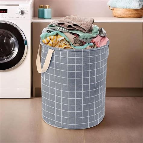 Kuber Industries Laundry Basket (60 LTR) Cotton Round Laundry Hamper ...