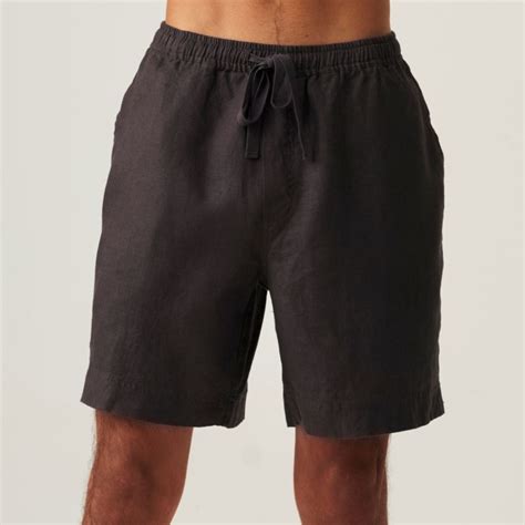 100% Linen Shorts in Kohl - Mens – IN BED Store