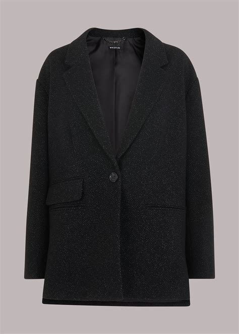 Black/Multi Maria Flecked Wool Jacket | WHISTLES