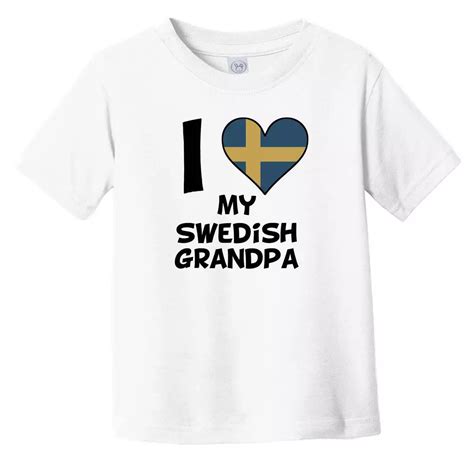 Bella Canvas I Heart My Swedish Grandpa Sweden Flag Toddler Boys ...