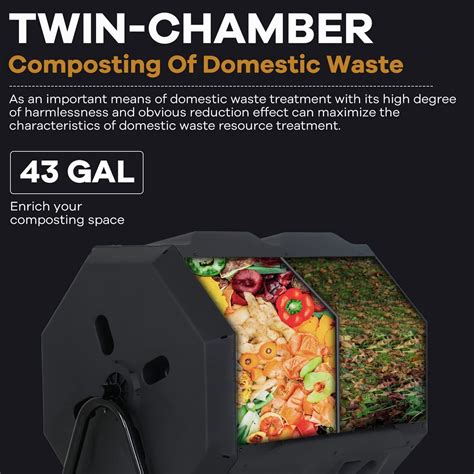 Buy MGHH Outdoor Composting Bins, Tumbling Composter Dual Rotating ...