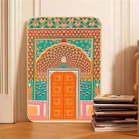 Livin'luxe Rajasthani Arch Door Folk Art Wall Painting | Colorful ...
