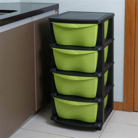 Maxi Nature Plastic Storage Drawers on Wheels - Sturdy Frame, Durable ...