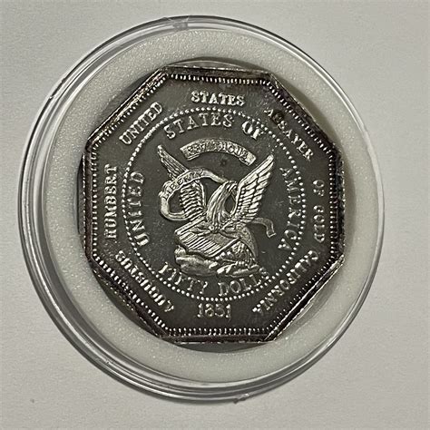 1851 Octagon Shaped Coin Copi Rainbow Toning 1 Troy Oz .999 Fine Silver ...