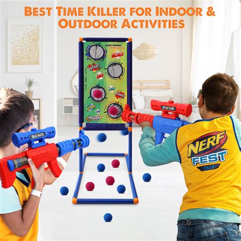 Buy Shooting Game Toy for Age 5+Years Old Kids,24 Foam Balls Air ...