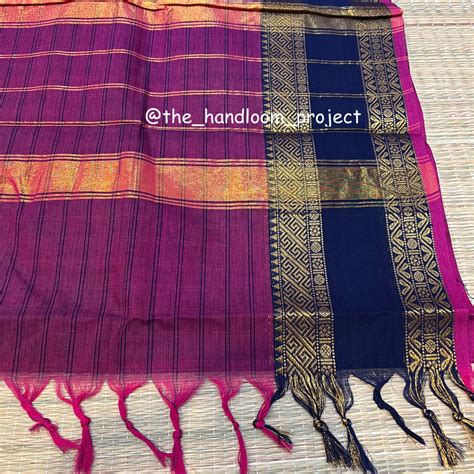 Purple blue checked kanchi – The Handloom Project