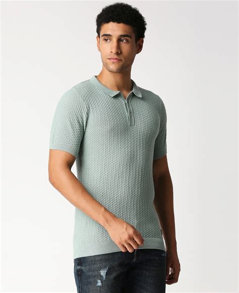 Fostino Beta Knitted Pista Green Polo T-Shirt - Fostino T-Shirts