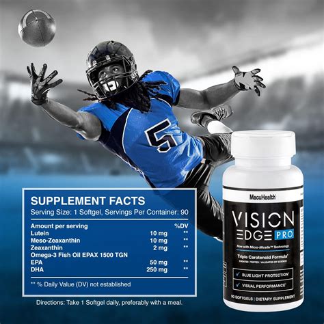 VISION EDGE PRO Athletic Eye Supplement with Lutein, Zeaxanthin, and ...