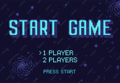 Premium Vector | Pixel art Start Game screen Retro 8 bit space video ...