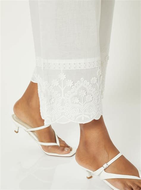 Buy Women Embroidered Palazzos with Scalloped Hem Online at just Rs ...