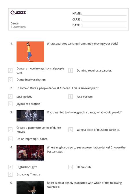 50+ Dance worksheets for Kindergarten on Quizizz | Free & Printable