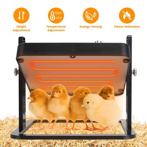 10x10" Chicken Brooder Heater Plate 360° Flipped Over Chicken Coop ...