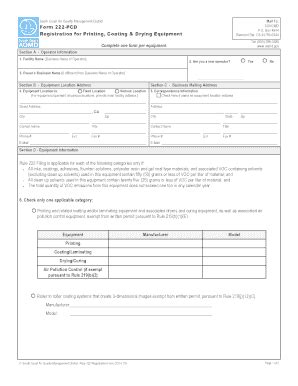 Fillable Online aqmd Form 222-PCD Fax Email Print - pdfFiller