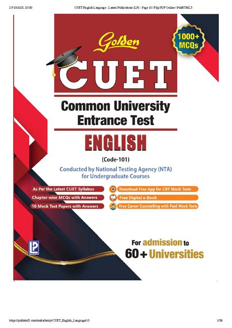 CUET English Language - Laxmi Publications (LP) Page 10 Overview - Studocu