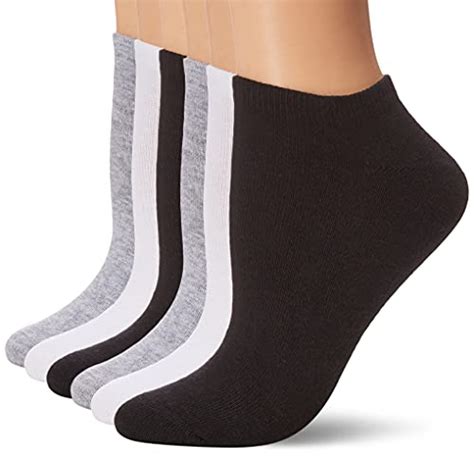 Buy Hue Women's Cotton Liner Sock 6-Pack, Grey/White/Black, One Size at ...