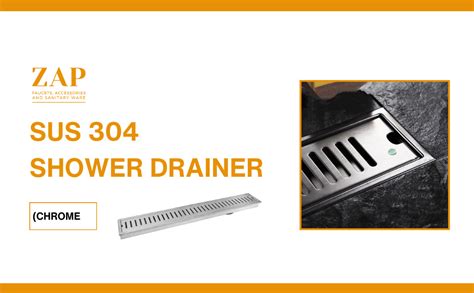 ZAP | 12 Inch Wave Shower Drain Channel 304 Stainless Steel Linear ...