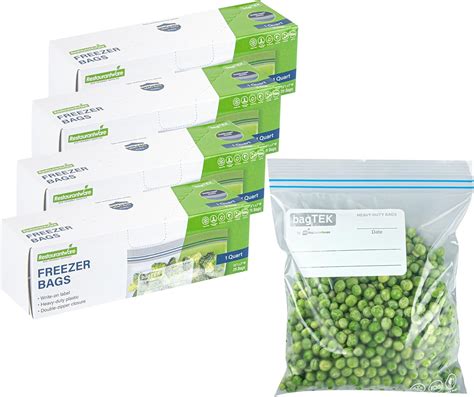 Amazon.com: Restaurantware Bag Tek 1 Quart Freezer Zip Bags 25 ...