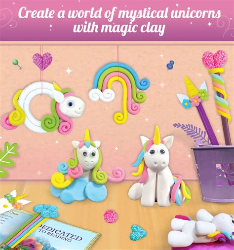 Imagimake Clay Murals Unicorn Modelling Clay & Glass Paint, 5 Designs ...