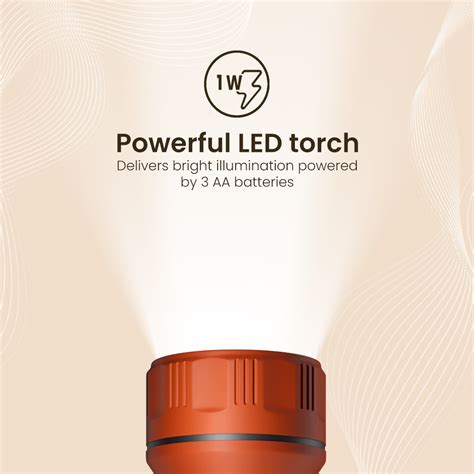 Crompton Power Ray Fighter 1W LED Torch Dry-Cell - Orange: Buy Crompton ...
