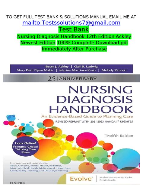 Test Bank Nursing Diagnosis Handbook 12th Edition Ackley Complete ...