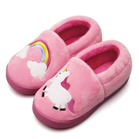 Buy Plush Warm Slippers for Girls Boys Kids Toddlers Winter Fur Lined ...
