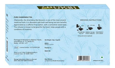 Hello Healthy 100% Pure Chamomile & Lemon Green Tea Pack of 2 for ...