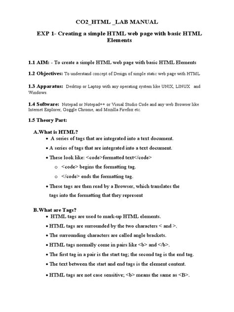 Image result for Web Development HTML Lab Manuals