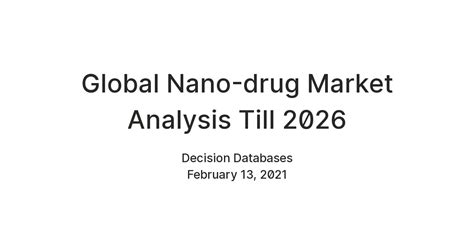Global Nano-drug Market Analysis Till 2026 — Teletype