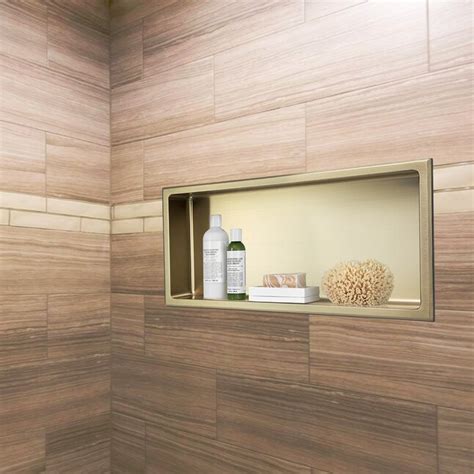 AKDY 24-in x 12-in Gold Stainless Rectangular Shower Niche in the ...