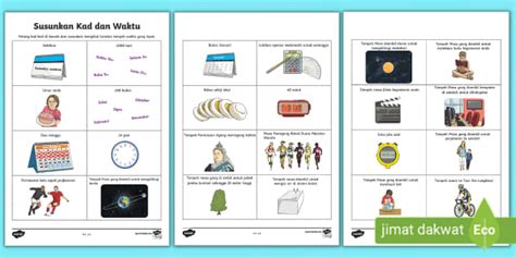 Susunkan Kad dan Waktu (teacher made) - Twinkl