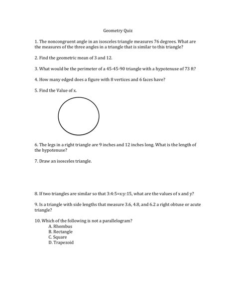 Image result for Geometry Quiz