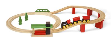 BRIO World Classic Deluxe Wooden Toy Train Set with Rail Track - Ages 2 ...