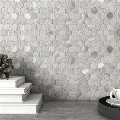 Self Adhesive Wall Tiles CRE8TIVE Peel And Stick Wall Tiles Grey