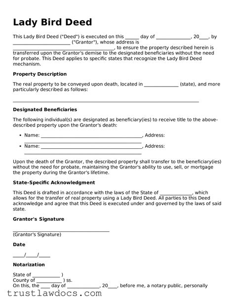 Free Lady Bird Deed PDF Form > trustlawdocs.com