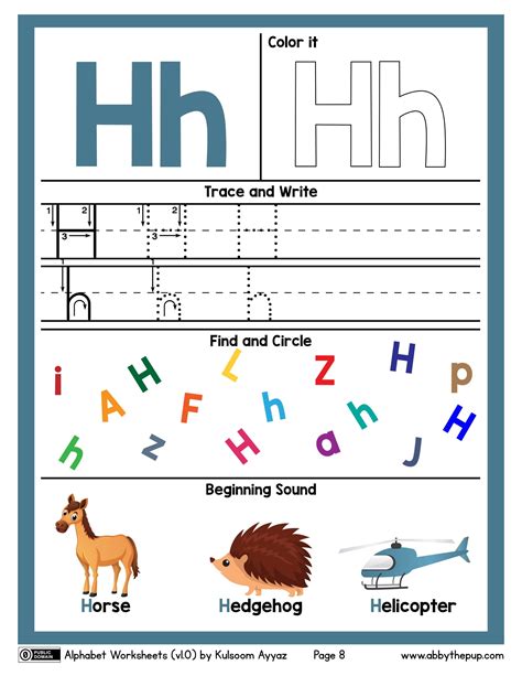 Beginning Letter H Worksheet - Worksheets Library