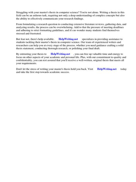 Image result for Computer Science Masters Thesis