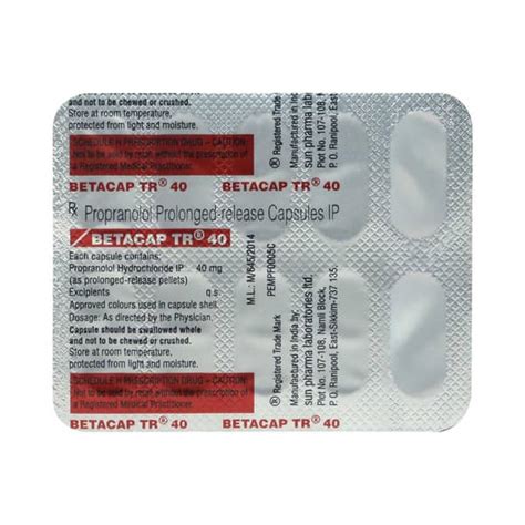 Betacap TR 40 Capsule: Uses, Side Effects, Price, Dosage & More Info ...