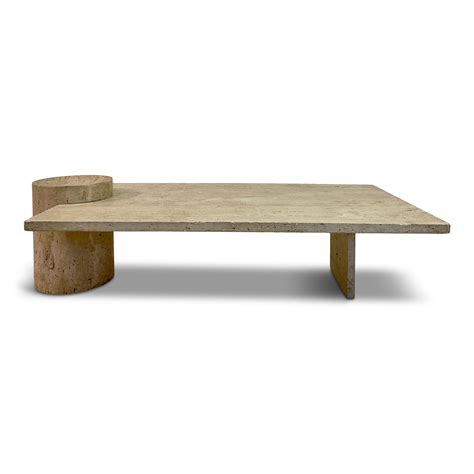 1970s Brutalist Travertine Coffee Table at 1stDibs