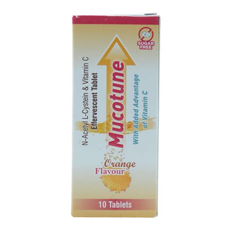 Mucotune Orange Effervescent Tablet 10's Price, Uses, Side Effects ...